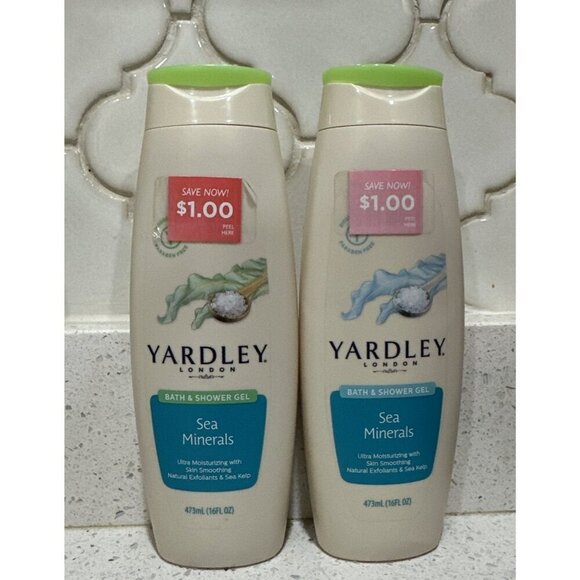 Yardley Other - 2-Yardley London Sea Minerals Skin Smoothing Bath & Shower Gel 16oz NEW